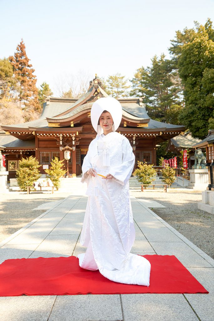 和装白無垢和婚神社結婚式