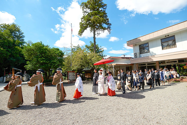 群馬県和婚神前式神社結婚式参進