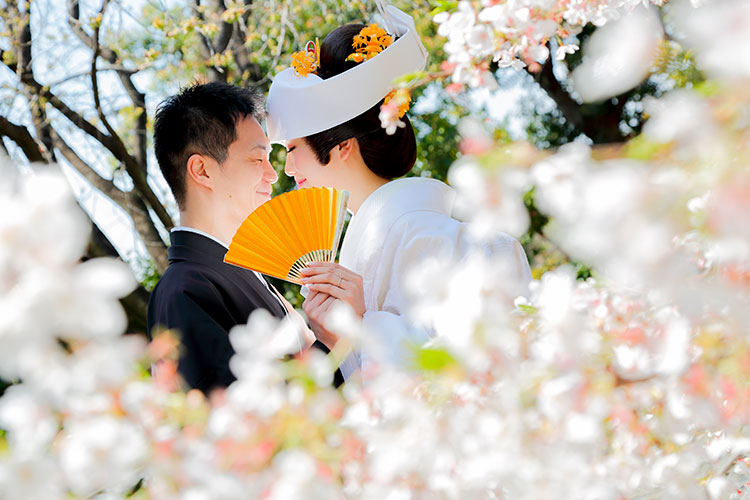 和装桜和婚神社結婚式