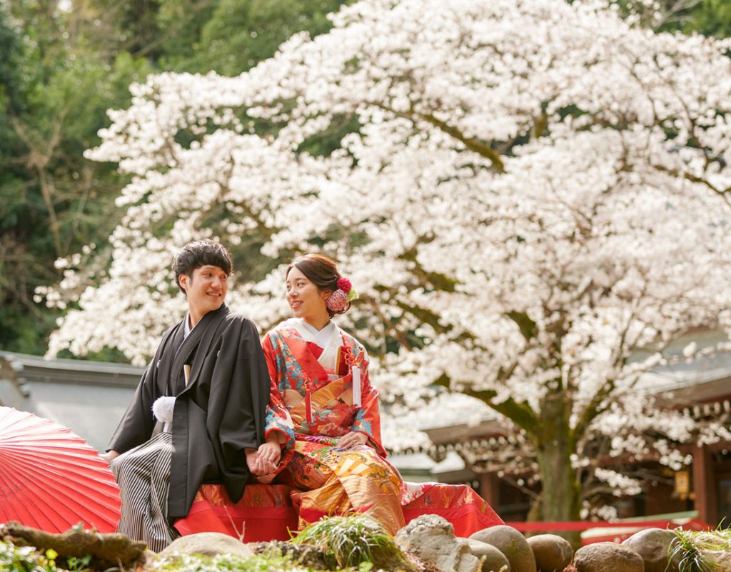 桜の時期に神社結婚式格安プラン