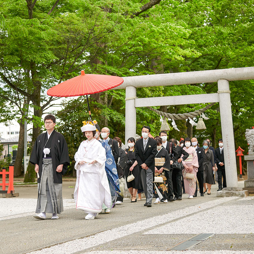 春の神社結婚式