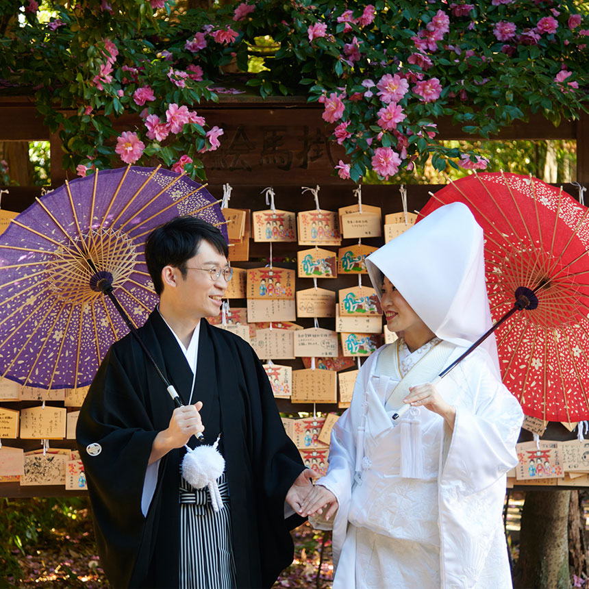 春の神社結婚式