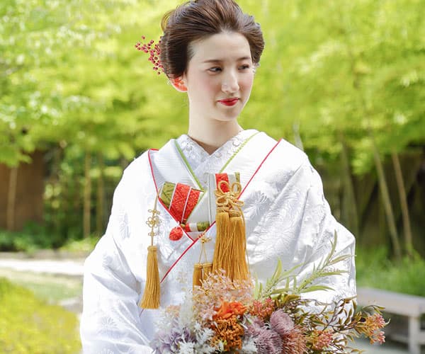和装花嫁白無垢洋髪コーディネート