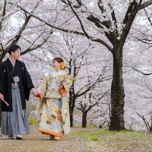 2027年・令和九年・春の桜結婚式臨江閣日本庭園