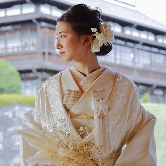 和装花嫁白無垢洋髪コーディネート