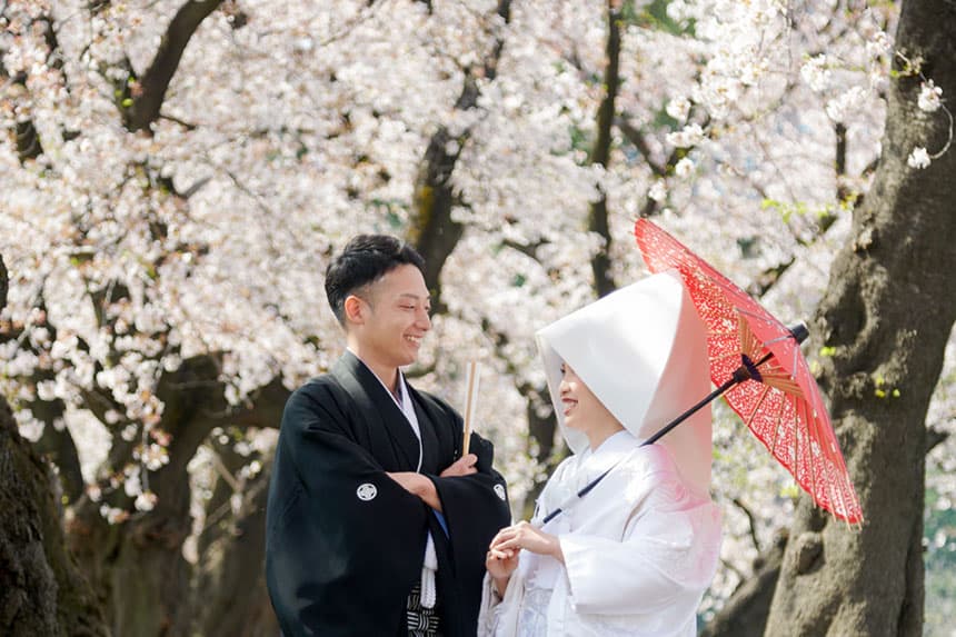 桜結婚式群馬県和婚神前式