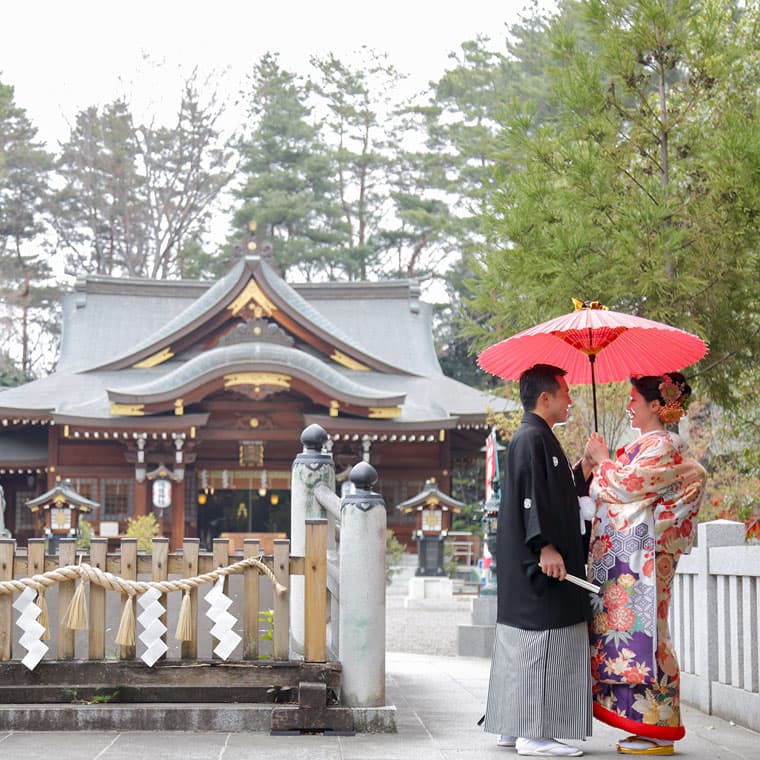 桜結婚式・色打掛当日ロケーションフォト＆進雄神社