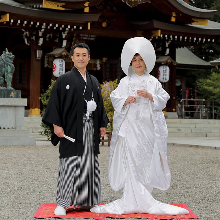 桜結婚式・色打掛当日ロケーションフォト＆進雄神社