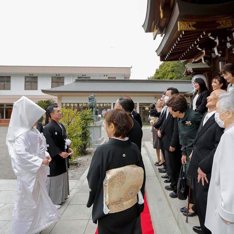 桜結婚式・色打掛当日ロケーションフォト＆進雄神社