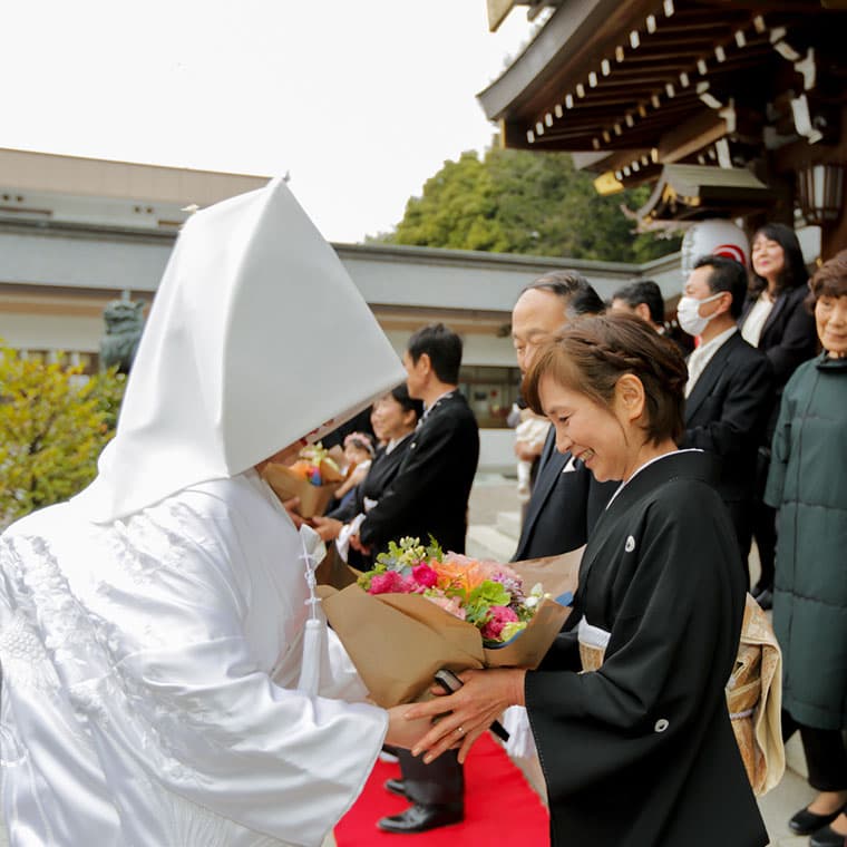 桜結婚式・色打掛当日ロケーションフォト＆進雄神社