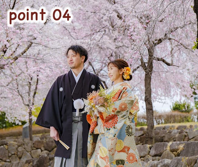 群馬県和装桜結婚式神前式